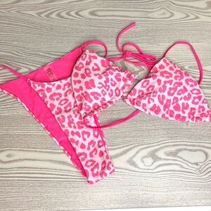 SHEIN Pink Leopard 2 piece bikini NWOT